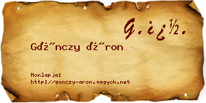 Gönczy Áron névjegykártya